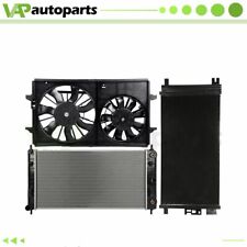 Cooling Fan and Radiator Condenser For Pontiac G6 Chevrolet Malibu Saturn Aura picture