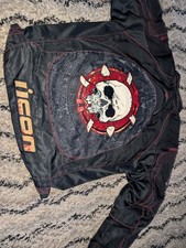 Icon Moto Motorcycle Biker Jacket Redeemer Skull Jacket XL Extra Large🔥 picture