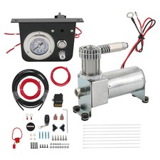 Air Suspension Compressor Air Lift 25804 Bag Control Kit Guage Switch Amps Kit picture