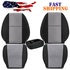 For 2007-2014 Chevy Silverado Driver Passenger Replacement Seat Cover Gray/Black picture
