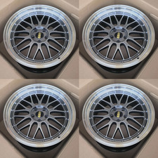 BBS LM STYLE WHEELS 19x8.5 33 19x9.5 30 (5x112) CB:66.6 HYPER BLACK MACHINED LIP picture