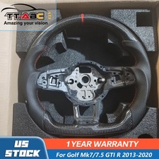 Real Carbon Fiber LED Steering Wheel For 2013-2020 VW Golf Mk7/7.5 GTI R Steerin picture