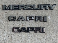 1979-1986 MERCURY CAPRI HOOD LETTER SET & DECKLID EMBLEMS picture