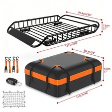 Universal Roof Rack Cargo Basket with Waterproof Cargo Bag for Truck Cars SUV picture