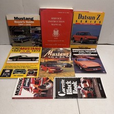 8 Vintage Car Manual Lot - Datsun Z - Triumph TR3 - Ford Mustang - Corvette LOT picture