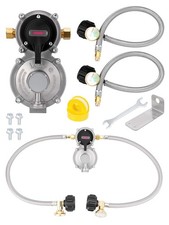 RV Propane Regulator 2 Tank Hoses 2-Stage Auto Changeover LP Propane Regulator picture