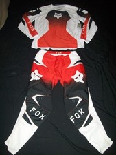 NEW, Fox Racing 180 Shield Mens MX Offroad Gear Set Black/White/Flo Red 38,XXL picture