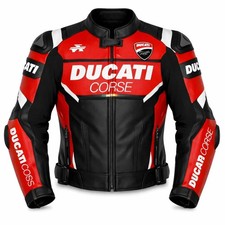 Ducati Corse Black Men Motorbike Racing Leather Jacket picture