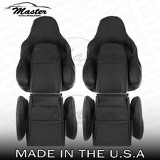 Replacement 2003 Fits Volkswagen R32 Front Black Leather Seat Covers picture