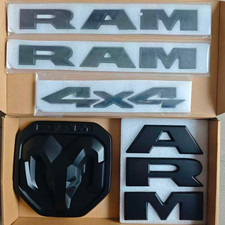 For RAM 1500 2019-2023 4X4 RAMS Head Badge 5PCS Door Grille Tailgate Ram Emblems picture