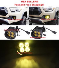 YELLOW LED FOG LIGHTS w/ BRACKETS for TOYOTA TUNDRA TACOMA 4RUNNER 2010-23 picture