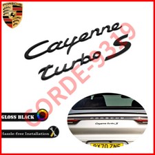 Gloss Black For Porsche Cayenne Turbo S Letters Rear Badge Emblem Deck Lid OEM picture