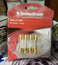 ⚡Rockford Fosgate AGU-20A FUSE⭐GOLD PLATED Glass Tube RP-7560⭐4 Pack Genuine NEW picture