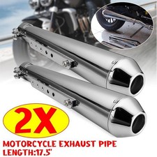 Fits for Harley Suzuki Chrome Universal Motorcycle Exhaust Pipe Muffler Silencer picture