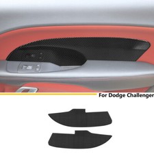 Soft Carbon Fiber Interior Door Panel Decor Cover for Dodge Challenger 2015-2022 picture