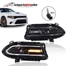 Halogen Headlights Lamps Right Left Side Pair For Dodge Charger 2015-2021 2020 picture