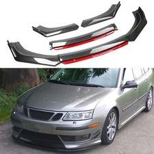 For Saab 9-3 2003-07 Carbon Front Bumper Lip Splitter Spoiler Red Lower Chin Kit picture
