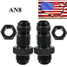 2Pcs Bulkhead 8AN Male to Male Straight Flare Fitting Union Adapter Aluminum AN8 picture