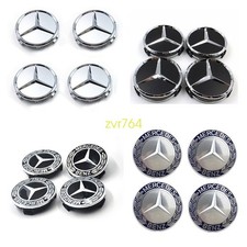 4PCS 75mm Wheel Center Hub Caps Cover Logo Badge Emblem For Mercedes Benz USA picture