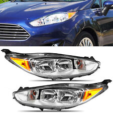 Factory Style Headlights Fit For 2014-2018 Ford Fiesta Headlamps Pair Black Set picture