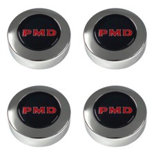 Set 4 67-72 Pontiac Black PMD Rally Wheel II Center Caps Firebird Trans Am GTO picture