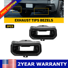 2PCS Black Exhaust Tips Bezels For Chevrolet Silverado GMC Sierra 1500 2019-2023 picture