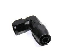 10AN AN-10 90°Degree Swivel Fuel Oil Gas Line End Union Elbow Fitting Black picture