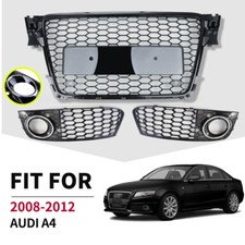 2009-12 For Audi A4 S4 RS4 B8 Front Henycomb grille Bumper Grill &fog lamp cover picture