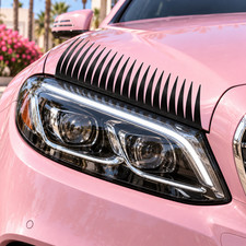 3D Black Car Headlight Eyelashes Stickers Universal Auto Decorative Trim (2PCS) picture