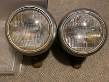 A77 - VINTAGE RAT ROD TOW TRUCK MILITARY TRUCK HUGE CLEAR LIGHTS PAIR, 7