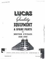 Lucas Parts Manual Book ARIEL 1944, 1945, 1946,   1947, 1948, 1949, 1950, 1951 picture