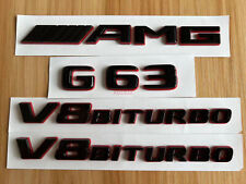 Black RED G63 AMG V8 BITURBO Emblem Badge Sticker Set For Mercedes Benz G63 463 picture