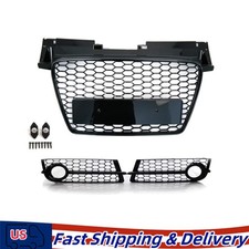 For Audi TT 8J TTS 2006-2014 Black Honeycomb Mesh Fog Light Lamp Grille Covers picture