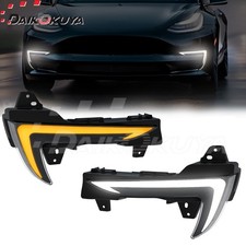 LED Daytime Running For 2017-22 2023 Tesla Model 3 Fog Lights Turn Signal Lamps picture