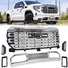Fit 2022-2025 GMC Sierra 1500 Front Bumper Grille+Lower Grill Chrome w/Air Duct picture