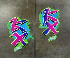 1990 90' Kawasaki KX 500 Radiator Shroud 2pc pegatinas Decals Stickers Graphics picture