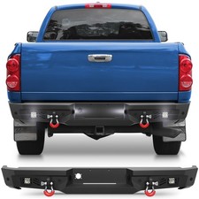 For 2002-2008 Dodge Ram 1500 Ram 2500 3500 Rear Bumper with LED Lights D-Rings picture