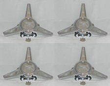 4 CAP DEAL REV CLASSIC 100 105 111 CHROME SPINNER TRIBAR WHEEL RIM CENTER CAPS  picture
