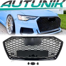 RS6 Style Honeycomb Front Bumper Grille Black Mesh for Audi A6 S6 C8 19-25 picture