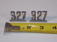 Pair Vtg 1967 Chevrolet Impala SS 327 Fender Car Vehicle Emblem Badge picture