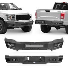 Fit 2018-2020 Ford F-150 Full-Width Steel Front & Rear Back Bumper w/ LED Light picture