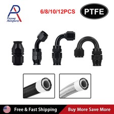 6-12PCS 4AN 6AN 8AN 10AN 12AN PTFE Fuel Oil Gas Hose End Fittings Adapter Kit picture