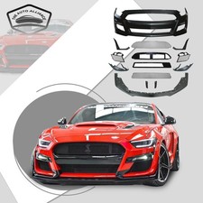 For 2015-2017 Ford Mustang GT 500 Style Front Bumper Kit Upgrade Shebly Facelift picture