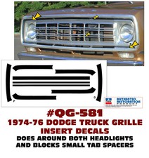 SP QG-581 1974 1975 1976 DODGE TRUCK - GRILLE STRIPE INSERTS - DECAL - LICENSED picture