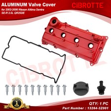 Red Aluminum Valve Cover Kit for 2002-2006 Nissan Altima Sentra SE-R 2.5L QR25DE picture