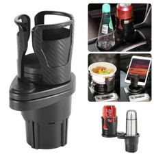 2-in-1 Car Dual Cup Holder All Purpose Bottle Organizer 360°Rotating Expander picture