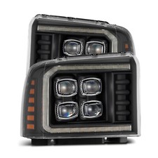 For 05-07 Ford F250 F350 Super Duty AlphaRex Nova Black LED Projector Headlights picture