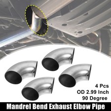 Universal 4pcs OD 3'' 90 Degree Mandrel Bend Elbow Stainless Steel Exhaust Tube picture