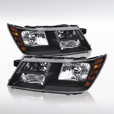 Fit 2009-2020 Dodge Journey Black Headlights Headlamps Assembly Left+Right 09-20 picture