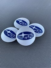 SUBARU SET OF 4 GRAY BLUE 60 mm/2.36in Wheel Center Caps - FITS MOST MODELS picture